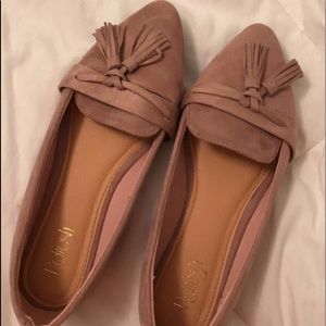 brand new blush tassel flats